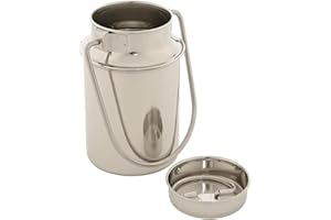LICHT-ERLEBNISSE Pot à lait inox 2,5 litre pour lait café sauces salle à manger cuisine avec couvercle enfichable anse de transport pot à café récipient de transport