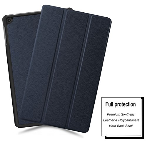 Hülle für Fire HD 8 (7. Generation – 2017) / das neue Fire HD 8 (6. Generation – 2016), Infiland Ultra Smart Slim Lightweight Schutzhülle mit Auto Schlaf / Wach Funktion Cover für Fire HD 8 (8-Zoll-Tablet, 7. Generation – 2017) / Das neue Fire HD 8 Tablet (6. Generation – 2016)(Dunkleblau) - 3