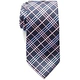 Retreez Tartan Check Styles Woven Microfiber Men's Tie Necktie - Dark Purple