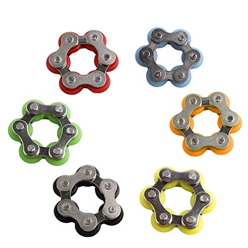 Preisvergleich Produktbild Queta Fahrradkette, Entlastungsventil, Einhand-Finger-Spielzeug, Fahrradkette, Spielzeug – perfekt für Angst und Autismus, Stressreduzierer