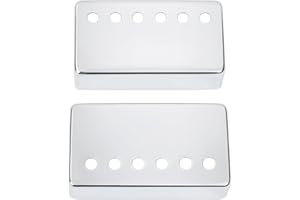 Banworks Housses de micros Humbucker en métal pour guitare électrique 50 mm (1-31/32 pouces) / 52 mm (2-3/64 pouces) Housses de micros manche/chevalet pour Lot de 2 JT/SYQG-03 Chrome