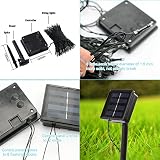 KEEDA LED Solar Lichterkette,12 Meter 100er 8Modi, Außenbeleuchtung, Dekorative Lichter/ Beleuchtung, Solarlichterketten/ Solar Beleuchtung, Lichterkette Außen, Weihnachtsbeleuchtung, Weihnachten Dekoration, Wassertropfen (Weiß) - 6