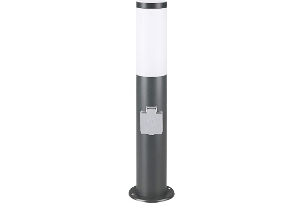 Monzana Lampadaire Dahlia Anthracite Luminaire extérieur E27 lampe sur pied Avec Prise Acier inoxydable jardin IP44 allée