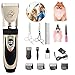 Produktbild [2018 neue Version] Lingyude Dog Clippers Low Noise PET Clippers wiederaufladbare schnurlose Hund Trimmer Pet Grooming Tool professionelle Hund Haarschneider mit Kamm Führungen Schere Nagel-Kits für Hunde Katzen und andere Tiere