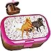 Price comparison product image Lunchbox / Brotdose -  Pferde im Galopp  - BPA frei - mit extra Einsatz / herausnehmbaren Fach - Brotbüchse Küche Essen - für Mädchen Pferd - Tiere Blumen l..
