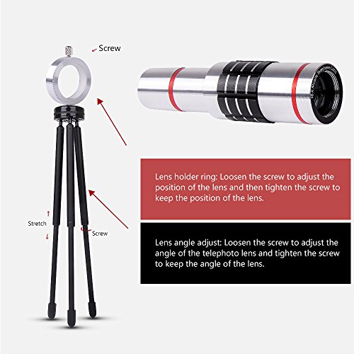 Teleobjektiv Handy 18X universal Smartphone Tele Linse Kamera ZubehÃ¶r HD optischer Zoom Lens Aufsatz Set mit Zeiss fÃ¼r iPhone 8 plus 7 plus /6s plus / 6 plus/ 8 / 7 / 6S / 6 /5 /5s