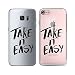 Produktbild Original Lanboo® Silikon Case Für Samsung Galaxy S7 #4 Motiv 3 - Design Druck Leben Spruch Schriftzug Weisheit Sinn - Hülle Cover Tasche Etui Schale - Take it easy - Schwarz