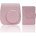 SYOSI Instant Camera Case Compatible with for Fujifilm Instax Mini 11/9/8/8+ PU Leather Bag with Pocket and Adjustable Shoulder Strap Mini Photo Album (Pink)