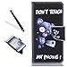 Produktbild Huawei P9 Hülle,Huawei P9 Hülle Case,Leeook Schön Retro Elegant Funny Cute Blau Bär DON'T TOUCH MY PHONE Muster Malerei Entwurf Ledercase Tasche Hüllen Brieftasche PU Lederhülle Flip Klapp Hülle im Bookstyle Cover Schale Stand Ständer Etui Karten Slot Schutzhülle Tasche Wallet Case für Huawei P9 + 1 x Schwarz Eingabestift-Blue Bear