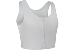 XUJI Tomboy Transgénero FTM Zip Up Aprendible Binder de media pecho transpirable