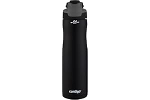 Contigo Autoseal Chill Botella de bebida, botella de agua de acero inoxidable con tecnología Autoseal, la botella aislada mantiene las bebidas frías hasta 28 horas, sin BPA, Unisex-Adult, 720 ml