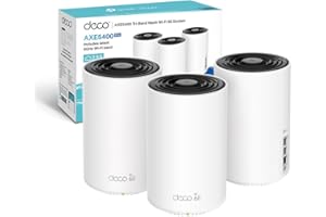 TP-Link Deco XE75 Pro Router Mesh WiFi 6E, AXE5400Mbps Tri-Band, Nuova Banda da 6 GHz, Porta Ethernet da 2,5 Gbps, AI Mesh, Ripetitore WiFi, Access Point, Alexa, 3 Pezzi con Copertura fino a 670㎡