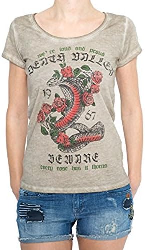 Lost in Paradise Women's Round Collar T-Shirt Beige Beige -  Beige - Small
