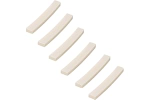 Alnicov Cuerda de guitarra Tuerca de hueso en blanco para guitarra eléctrica Stratocaster Telecaster estilo vintage 44,5 mm, 6 unidades