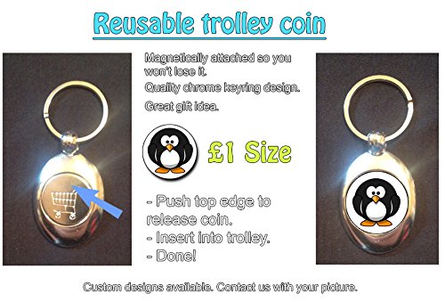 DottsMusicDottsMusic Cute Cuddly Penguin Shopping Trolley Keyring - Token (£1 Coin)