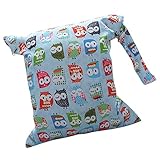 Baby Kleinkind Wasserdichtem Reißverschluss wiederverwendbare Stoff Windel Tasche w / bunte Eulen Muster Hellblau - 9