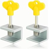 Kyrotech 2 Adet Ayarlanabilir S&uuml;rg&uuml;l&uuml; Pencere ve Kapı Kilidi Seti, Al&uuml;minyum G&ouml;vde, Anahtarlı Montaj, Kaydırmalı Sistemlere U