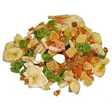 Contiene: Papaya, banana, piña, pomelo, coco, azúcar de caña, aceite de coco. Acidulante E-330. Colorantes (E102, E-133) y conservantes (E-220 y E-223).