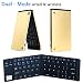 Produktbild Portable Faltbare Bluetooth Wireless & USB Wried Dual Mode Keyboard Ultra-Slim Full-Size Mini Bluetooth Tastatur Für Android, IOS, Windows, Mac OS, iPhone 7/7 plus / 6plus / 5, iPad / iPad Luft / iPad Mini & Tablet (Golden)