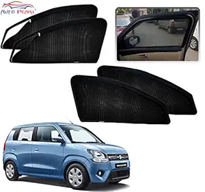 Auto Pearl Zipper Magnetic Sun Shades Car Curtain for - Wagon R 2019 Set of 4 Pcs