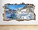 Produktbild tekkdesigns S922 Mountain Village Snow Scenic zerstörten Wand Aufkleber 3D Kunst Aufkleber Vinyl Zimmer (groß (90 x 52 cm))
