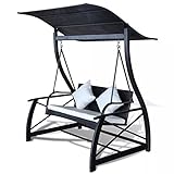 Las fundas de cojín son extraíbles y lavables. Además, esta silla proporciona sombra gracias al gran techo de textilene.