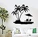 Produktbild Vinyl Stickers Palm Beach Erholung Relax Wall Decals Remobleable Beachside Vinyl Wall Sticker Home Dekoration Art Mural 64x57cm
