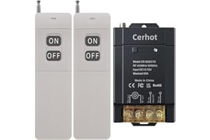 Cerhot Telecomando senza fili da 3000m, DC 12V/24/36/48/72V, 30 A, interruttore della luce RF per pompe dell'acqua, auto, moto, sistemi di sicurezza porte a rulli, recinzioni (3000m, 2V1 DC 12V-72V)