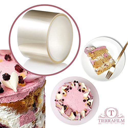 NAC INDUSTRIAL TIERRAFILM Rollo de Acetato Transparente 6cm de Alto - para Repostería y Pasteleria, Moldes Reposteria (6cm x 30m 125 micras)