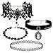 Jewels Galaxy Stunning Designed Black Tattoo & Pearl Lace Floral And Rose Designer Necklace Combo For Women RS.345.00