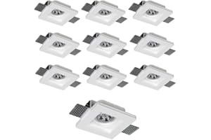 ASIA LED 10x Portafaretto In Gesso Da Incasso Quadrato GU10 100x100x27 mm - Mondo Led
