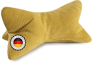 ‎BONVIONN Selma Reading Bone Cord Look Ergonomic Shape for Neck or Lumbar Support Flexible Support for Books, E-Books or Tablets (Yellow)