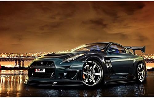 Car: Nissan Skyline GTR - Framed Printed Canvas Picture - Size 36" x 26"