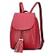 Produktbild Meaeo Neue Damen Schultertasche Pu-Rucksack Student Tasche Freizeit Rucksack Große Kapazität Tasche, Rot