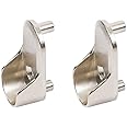 Oval Wardrobe Rail END Supports Rail Brackets 15mm Wide Nickel Plated Silver (2)