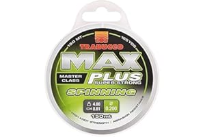 Trabucco Filo da Pesca Max Plus Spinning 0.20 mm 150 mt in Nylon Ideale per Lo Spinning Surfcasting Carpfishing Trota Lago Resistente al Nodo con POCA Elasticità
