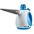 Tower THS10 Handheld Steam Cleaner, Includes Crevice Tool, Flexible Hose, 1050 W, Brush Tool, Microfiber Cloth, Blue, 250 ml Capacity