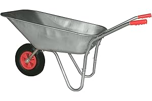 KCT 80L Garden Steel Wheelbarrow, Metal Wheel barrow for Garden, Shed, Allotments - With Easy Grip Handles and Durable Wheel