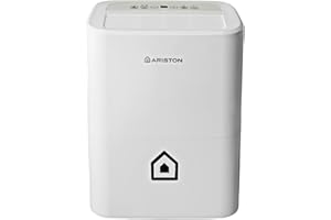 Ariston DEOS 16S Wifi - Deumidificatore Casa Muffa Portatile 16L/24h Adatto per Bagno e Ambienti Fino 44㎡, Piccolo e Assorbi Umidità 24,5x35x51 con Timer di Accensione Automatica, Consumo Massimo 430w