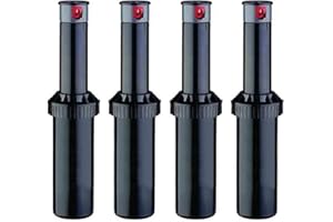 SUINGA Lot de 4 Arroseur KRain SuperPro 3/4", Portée 7,9 à 14,9 m, 4 turbines d'arrosage réglables