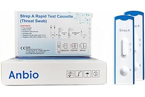 Anbio 2 x Strep A Test - Rapid Strep Throat Test - Streptococcus Test Home Kit for The Detection of Group A Antigen