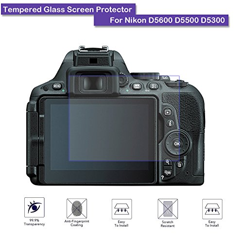 Nikon D5600  D5500  D5300  protection d   cran       Fiimi protection d   cran LCD pour Nikon D5600  D5500  D5300 9  H Duret    0 3  mm d   paisseur  fabriqu      partir de verre v  ritable