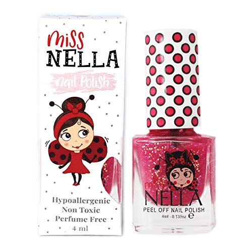 Miss Nella SUGAR HUGSS pezieller Nagellack mit Glitzer für Kinder, Peel-Off-Formel, wasserbasiert und geruchsneutral