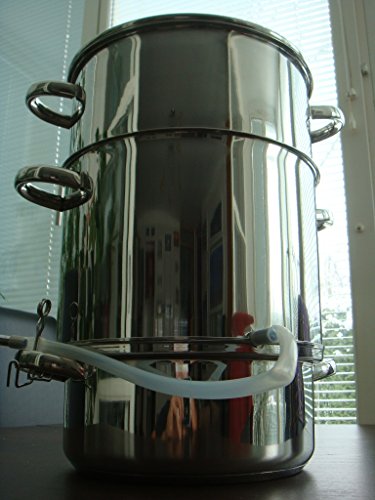 PROFI INDUKTION DAMPFENTSAFTER Ø22,5 ENTSAFTER 33 cm !! EDELSTAHL SAFTPRESSE DAMPFGARER KOCHTOPF 5SN - 3