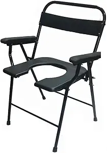 Generic Heavy Duty Foldable Commode Chair - Black