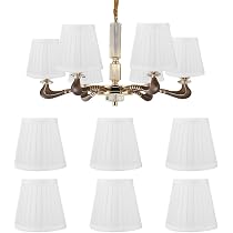 Curqia Set Mit 6 Kleinen Lampenschirmen – Weißes Leinen, 8,9 Cm Oben, 14 Cm Unten, 13,2 Cm Hoch, Für Kronleuchter & Lampen
