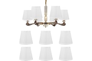 HAPIVIDA Pantalla de Lámpara, 6Pcs Blanco Moderno E14 Clip en la Lámpara Colgante Plisada Pantallas de Tela Pantalla de Luz de Pared para Dormitorio Hotel Decoración para el Hogar