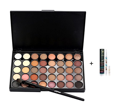 Tefamore Kosmetik Matte Lidschatten Creme Make-up Palette Schimmer Set 40 Farben + Pinsel-Set A