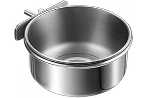 DONGKER Vogelfutternäpfe, Futternapf für Vogelkäfig, 10/12/14 cm Durchmesser, Edelstahl Vogelnapf, Futter Schüssel zum Aufhängen für Vogel, Tier, klein, Hund