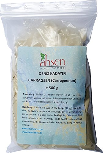 Ahsen Ebru Carrageenan Lot de 500 g de carrageenan en marbre et Bois de marbre